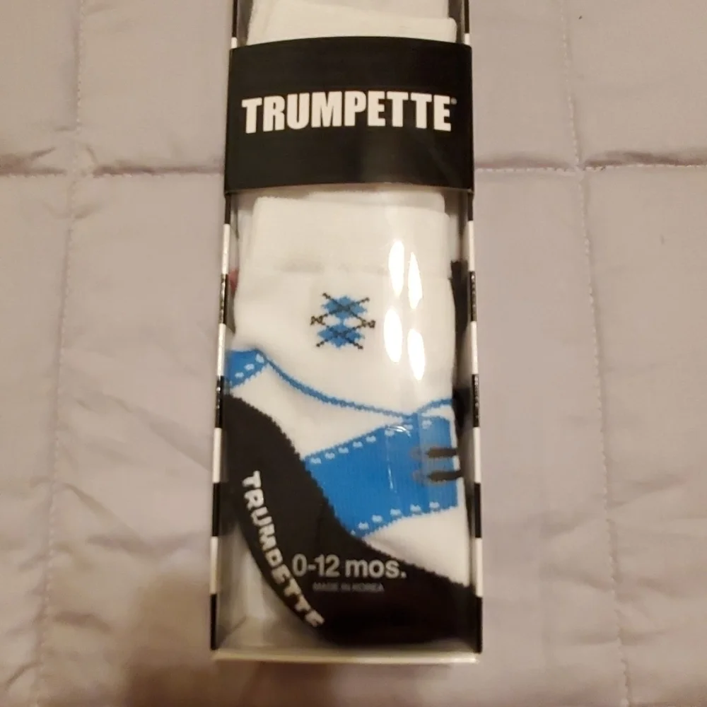 New in Box Trumpette Baby Boy Dress Shoe Socks